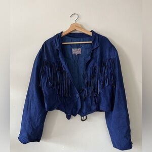 Fringed Italian vintage leather jacket
